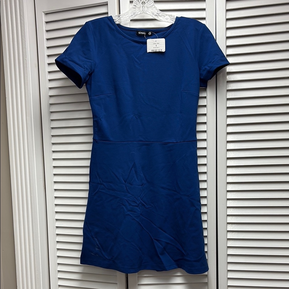 Navy Blue Short Sleeve Dress NWT